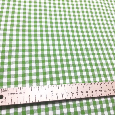 GREEN CHECKS UNIFORM FABRIC